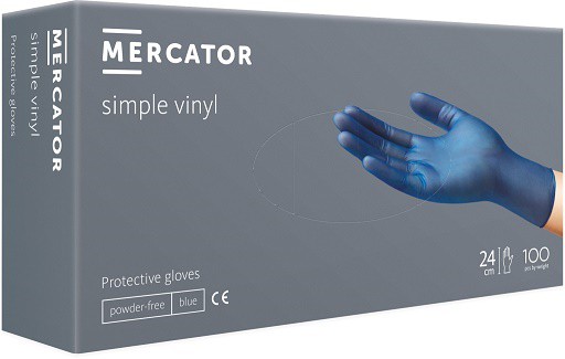Rukavice L Vinyl NEpudr.modré 100ks | Úklidové a ochranné pomůcky - Rukavice, zástěry a čepice